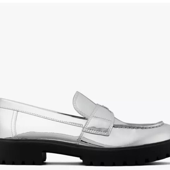 Tory Burch $348 Classic Lug Loafers Argento Sz 9 NIB! - Picture 5 of 5